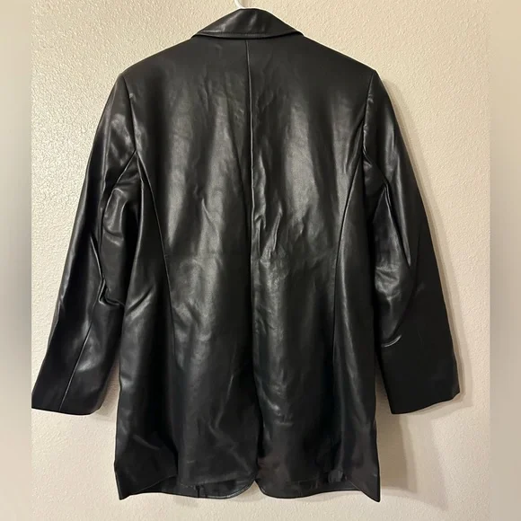NWT Express faux leather boyfriend blazer